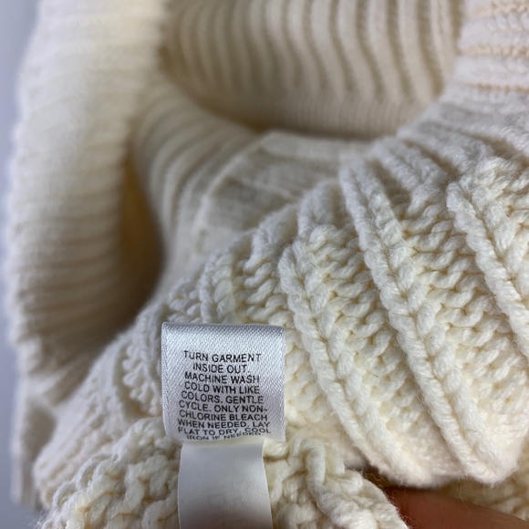 Express | Cream Knit Cowl Sweater - Picture 4 of 5